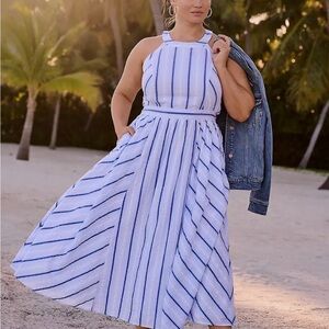 Lane Bryant Blue and White Maxi Dress